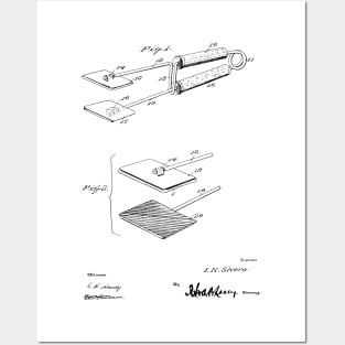 Hair Straightener Vintage Patent Hand Drawing Posters and Art